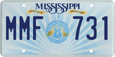 MS license plate MMF731