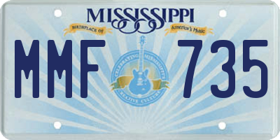 MS license plate MMF735