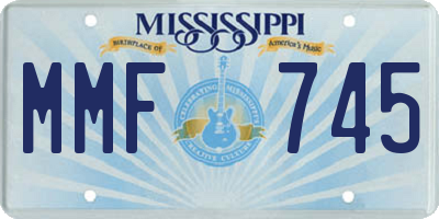 MS license plate MMF745