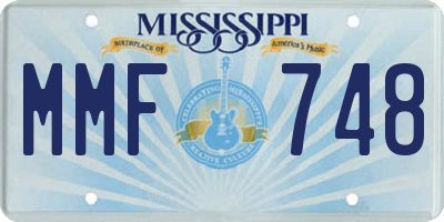 MS license plate MMF748