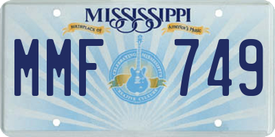 MS license plate MMF749
