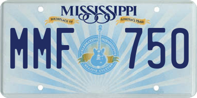 MS license plate MMF750