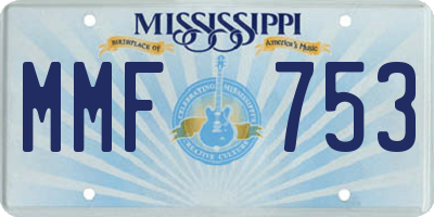 MS license plate MMF753