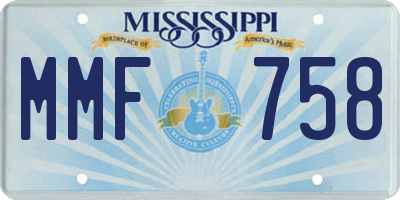 MS license plate MMF758
