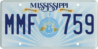 MS license plate MMF759