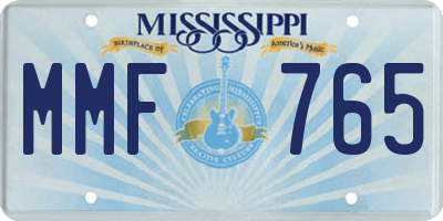 MS license plate MMF765