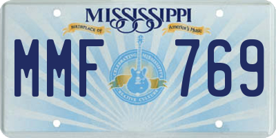 MS license plate MMF769