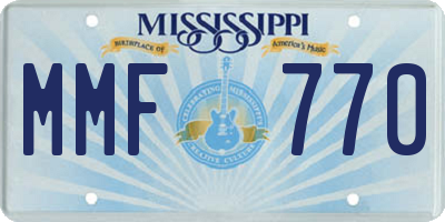 MS license plate MMF770