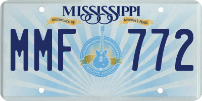 MS license plate MMF772