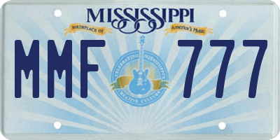 MS license plate MMF777