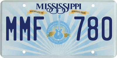 MS license plate MMF780