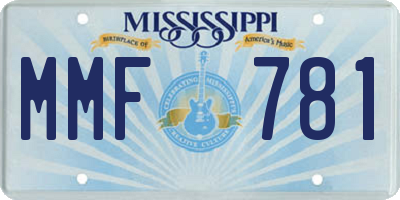MS license plate MMF781