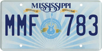 MS license plate MMF783