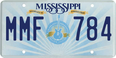 MS license plate MMF784