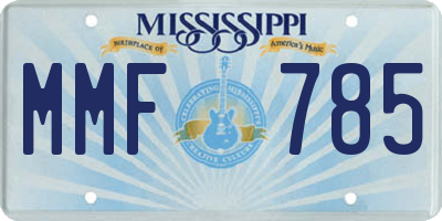 MS license plate MMF785