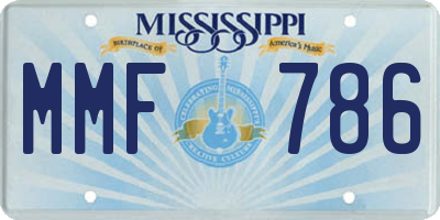 MS license plate MMF786