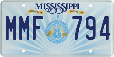 MS license plate MMF794