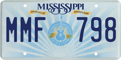 MS license plate MMF798