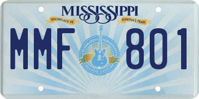 MS license plate MMF801