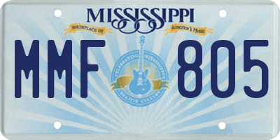 MS license plate MMF805