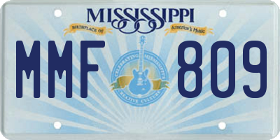 MS license plate MMF809