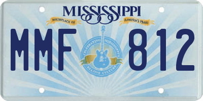 MS license plate MMF812