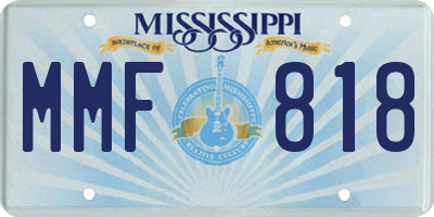 MS license plate MMF818