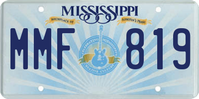 MS license plate MMF819