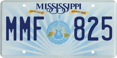 MS license plate MMF825