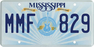 MS license plate MMF829