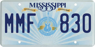 MS license plate MMF830