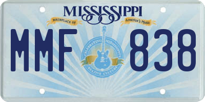 MS license plate MMF838