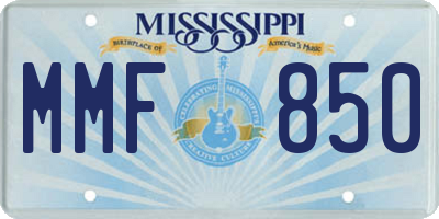 MS license plate MMF850