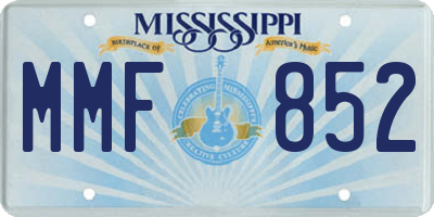 MS license plate MMF852