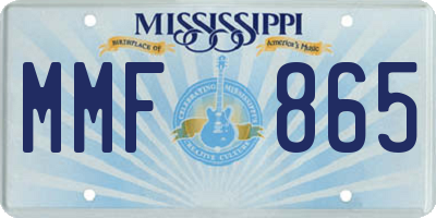 MS license plate MMF865