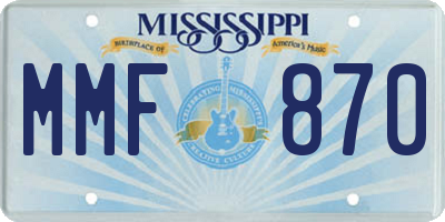 MS license plate MMF870