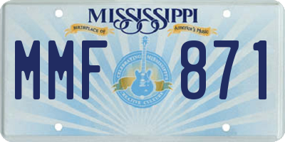 MS license plate MMF871