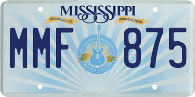 MS license plate MMF875