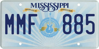 MS license plate MMF885