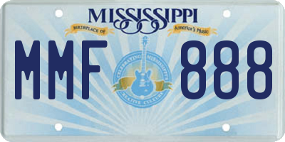 MS license plate MMF888
