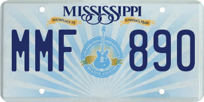 MS license plate MMF890