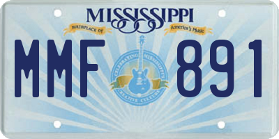 MS license plate MMF891