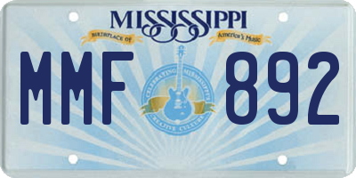 MS license plate MMF892