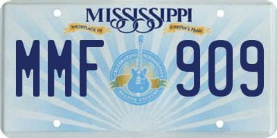 MS license plate MMF909