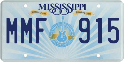MS license plate MMF915