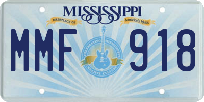 MS license plate MMF918