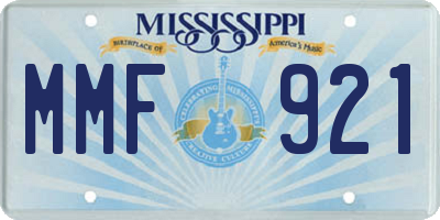 MS license plate MMF921