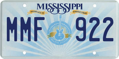 MS license plate MMF922