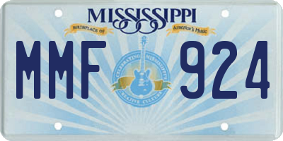MS license plate MMF924