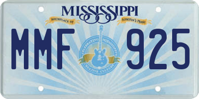 MS license plate MMF925